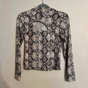 Snakeskin Mock Neck